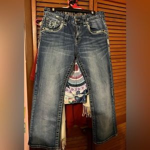 Mens Rock Revival Blue Jeans “Orson” Relaxed